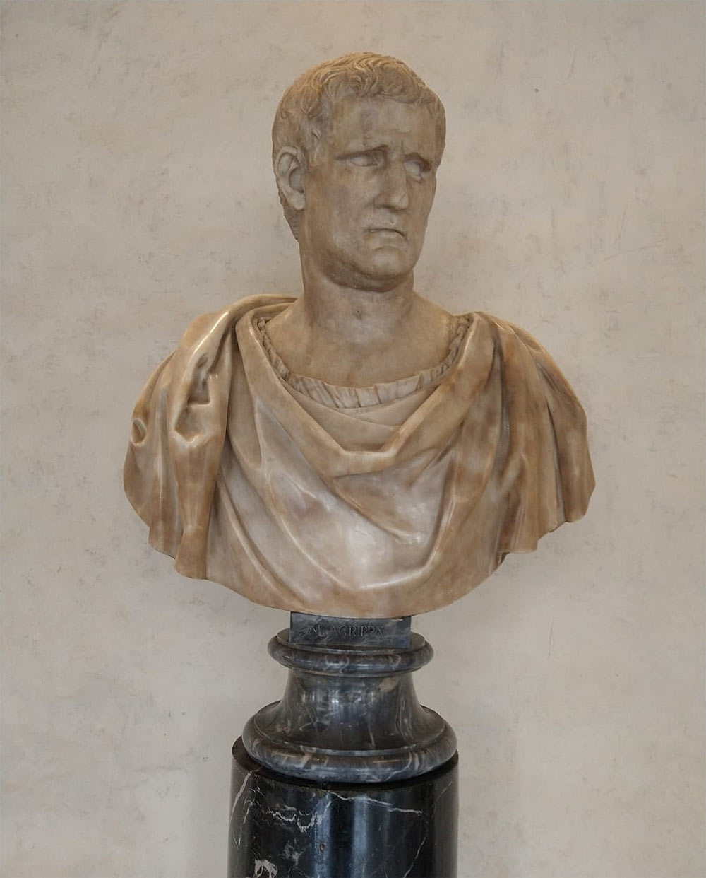 Arte romana, Ritratto di Agrippa (fine del I secolo a.C.; marmo greco;  Firenze, Gallerie degli Uffizi)
