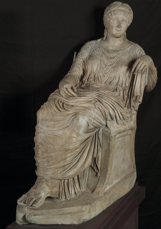 Arte romana, Statua dell'imperatrice Elena (320-330 d.C.; marmo pentelico; Firenze, Gallerie degli Uffizi)
