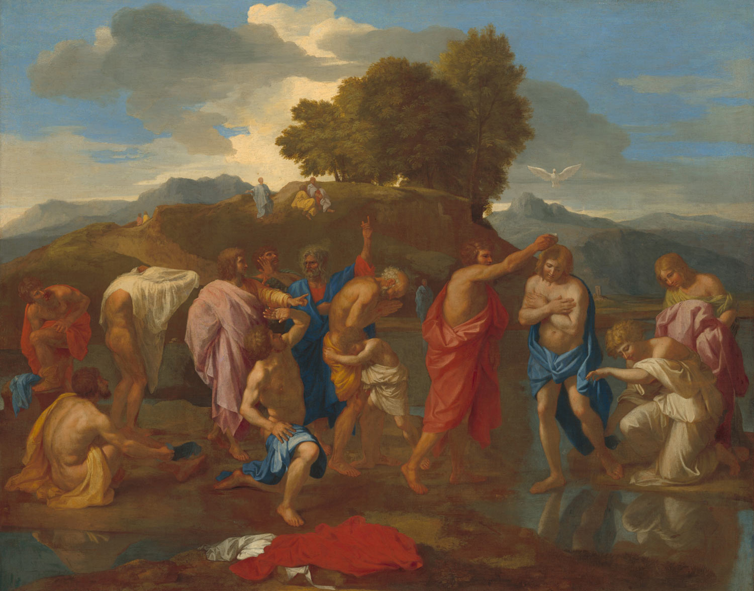 Nicolas Poussin, Il Battesimo di Cristo (1641-1642; olio su tela, 95,5 x 121 cm; Washington, The National Gallery of Art, inv. 1946.7.14)

