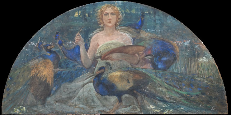 Galileo Chini, Allegoria della Pittura (1895; olio e tempera su tela, 97 x 191 cm; Collezione privata)

