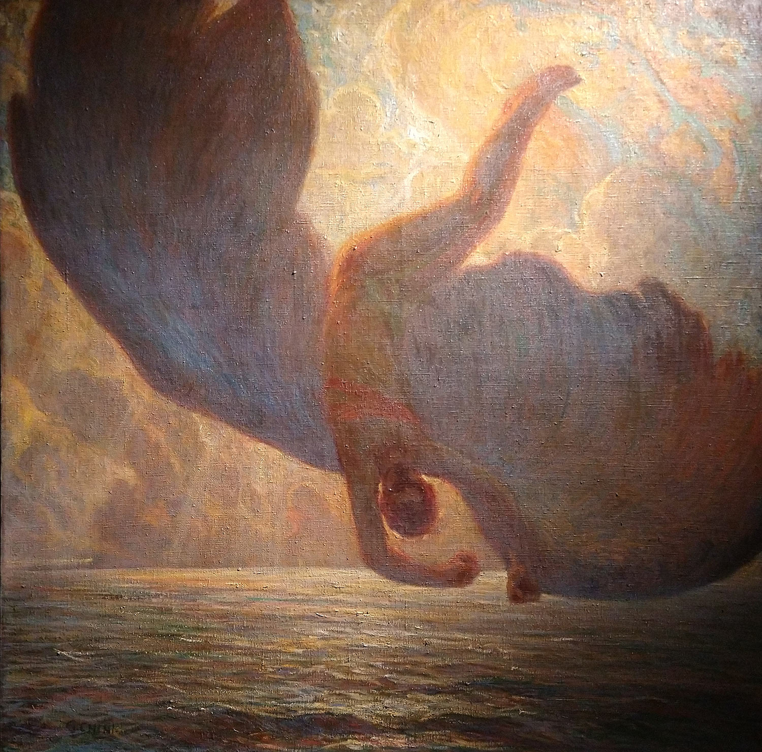 Galileo Chini, Icaro (1907; olio su tela, 125 x 125 cm; Collezione privata)
