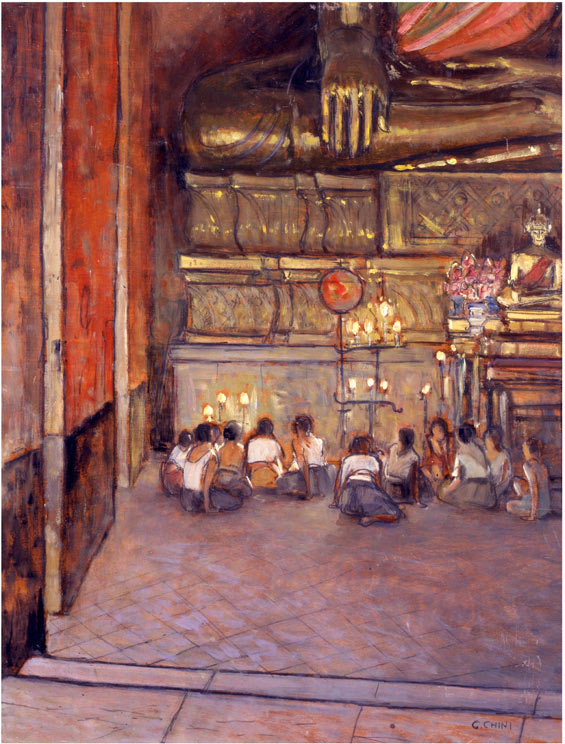 Galileo Chini, Nel Wat (1911; olio su tavola, 60 x 44 cm; Collezione privata)
