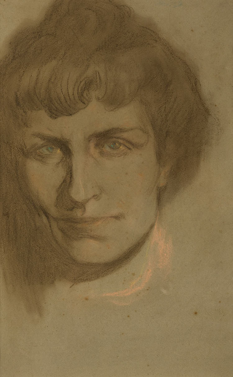 Galileo Chini, Ritratto della moglie (1899; pastello e matita su carta, 42 x 27 cm; Collezione privata)
