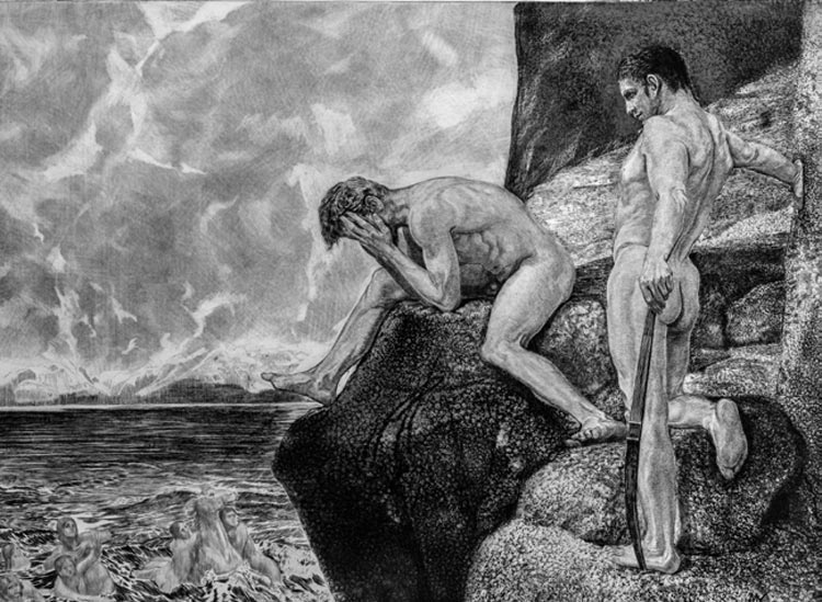 Max Klinger, Brahms-Phantasie (1894; incisione, 36,8 x 43,8 cm; Collezione privata)
