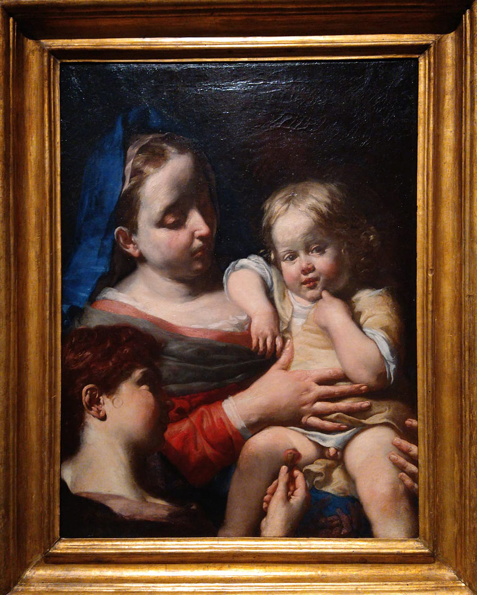 Antonio Gherardi, Madonna col Bambino e san Giovannino (1690 circa; olio su tela, 65 x 49 cm; Milano, Collezione privata)
