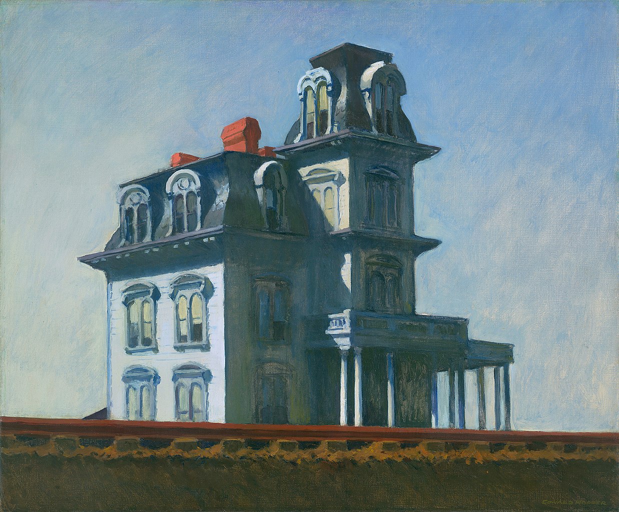 Edward Hopper, House by the railroad (1925; olio su tela, 61 x 73,7 cm; New York, MoMA)
