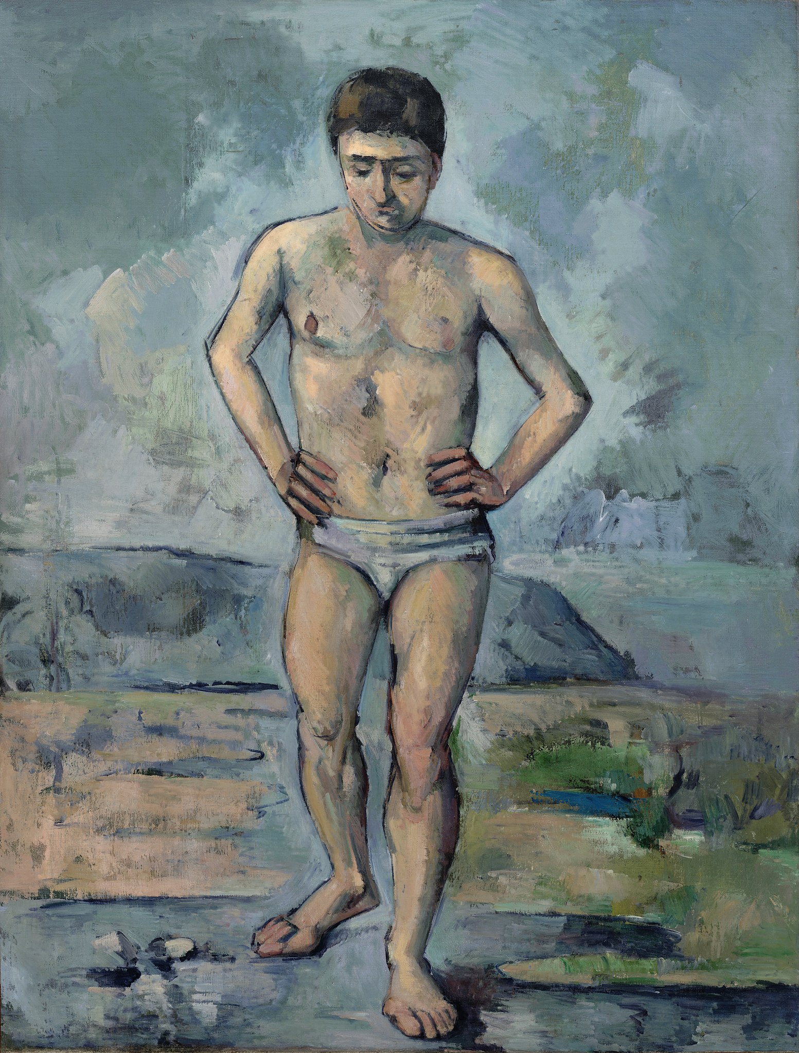 Paul Cézanne, Bagnante (1885; olio su tela, 127 x 96,8 cm; New York, MoMA, collezione Lillie P. Bliss)
