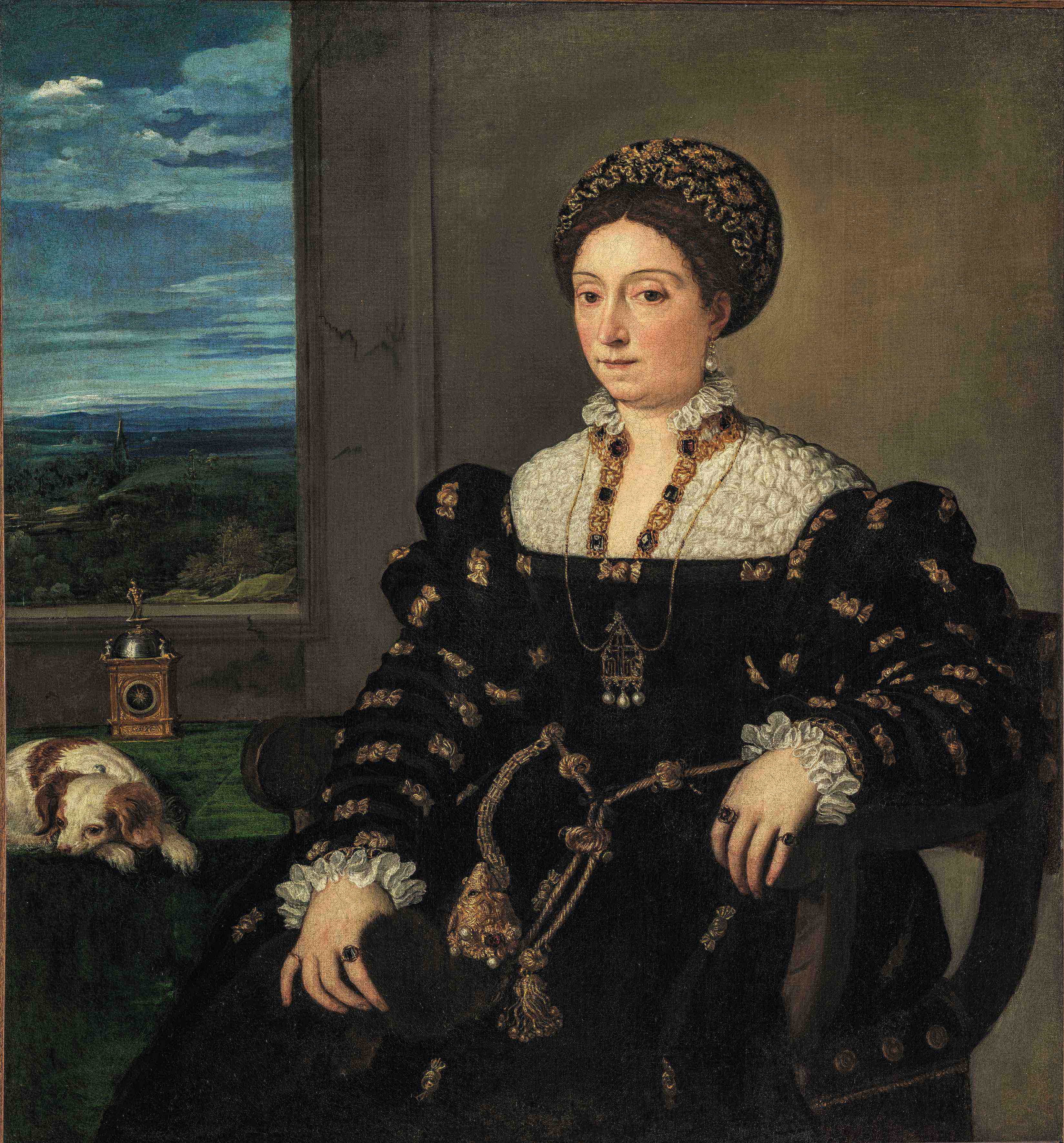 Tiziano, Ritratto di Eleonora Gonzaga della Rovere (1537 circa; olio su tela, 114 x 103 cm; Firenze, Gallerie degli Uffizi)
