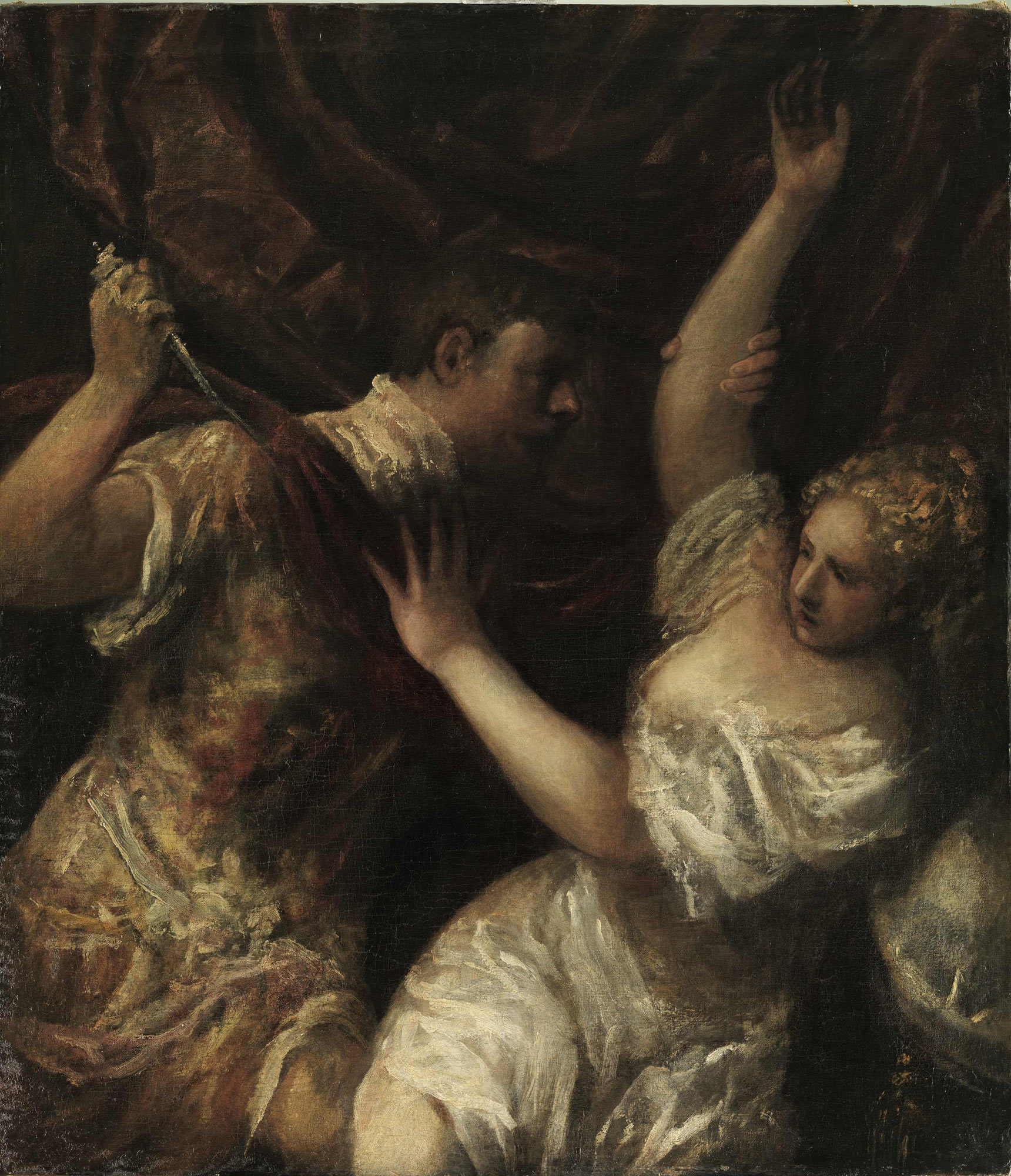 Tiziano, Tarquinio e Lucrezia (1572-1576 circa; olio su tela, 114 x 100 cm; Vienna, Akademie der bildenden Kunste)

