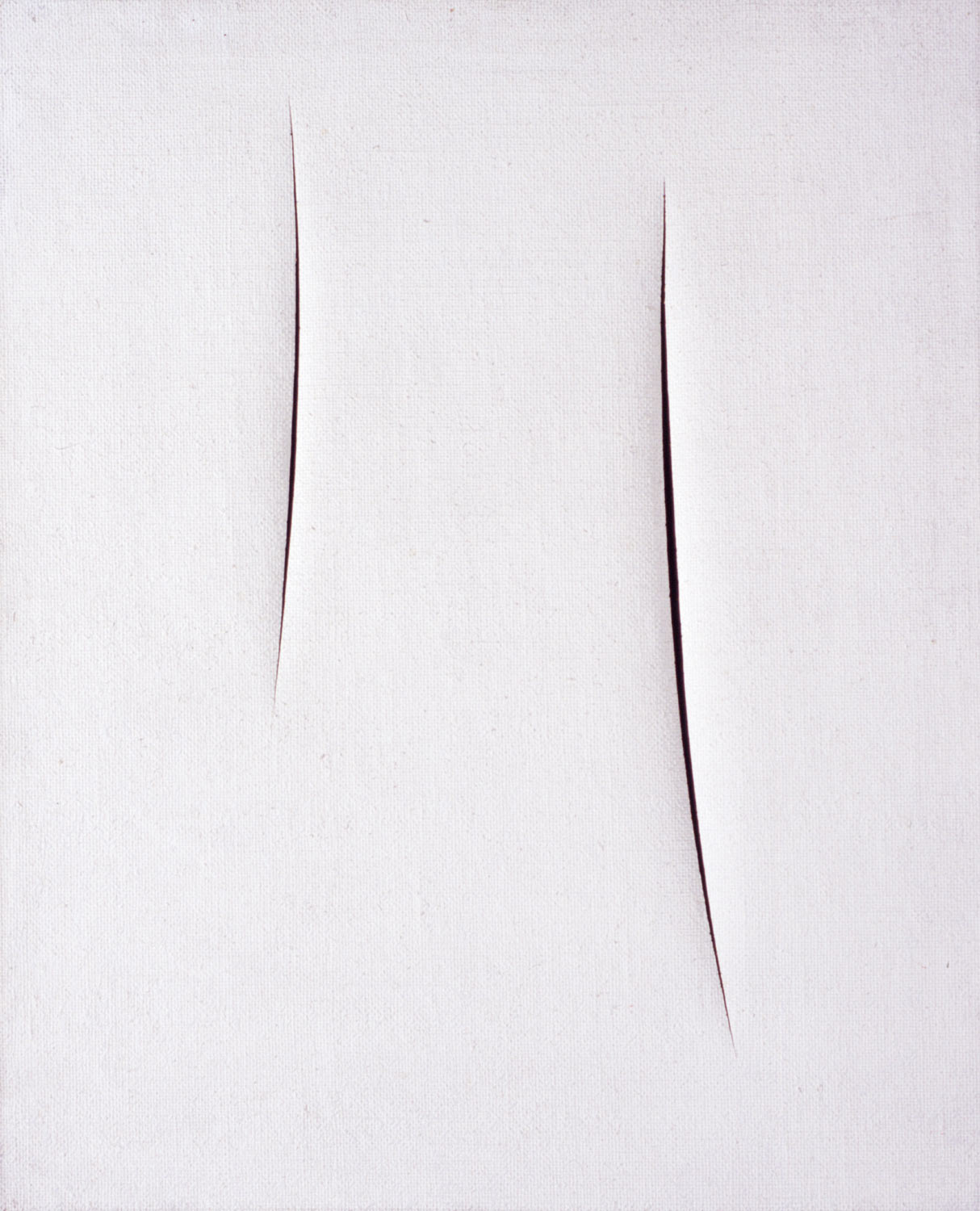 Lucio Fontana, Concetto spaziale. Attese (1959; idropittura su tela, 100,5 x 82 cm; Rovereto, Mart)
