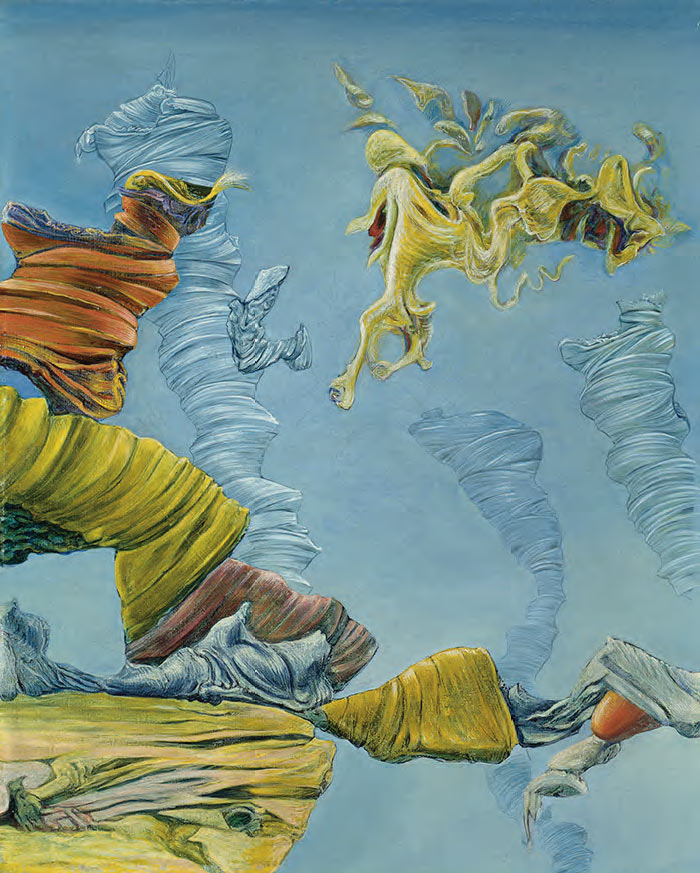 Kurt Seligmann, Melusina e i grandi trasparenti (1943; olio su tela, 75 x 60 cm; Chicago, The Art Institute of Chicago, Mary and Earle Ludgin Collection, inv. 1981.823)
