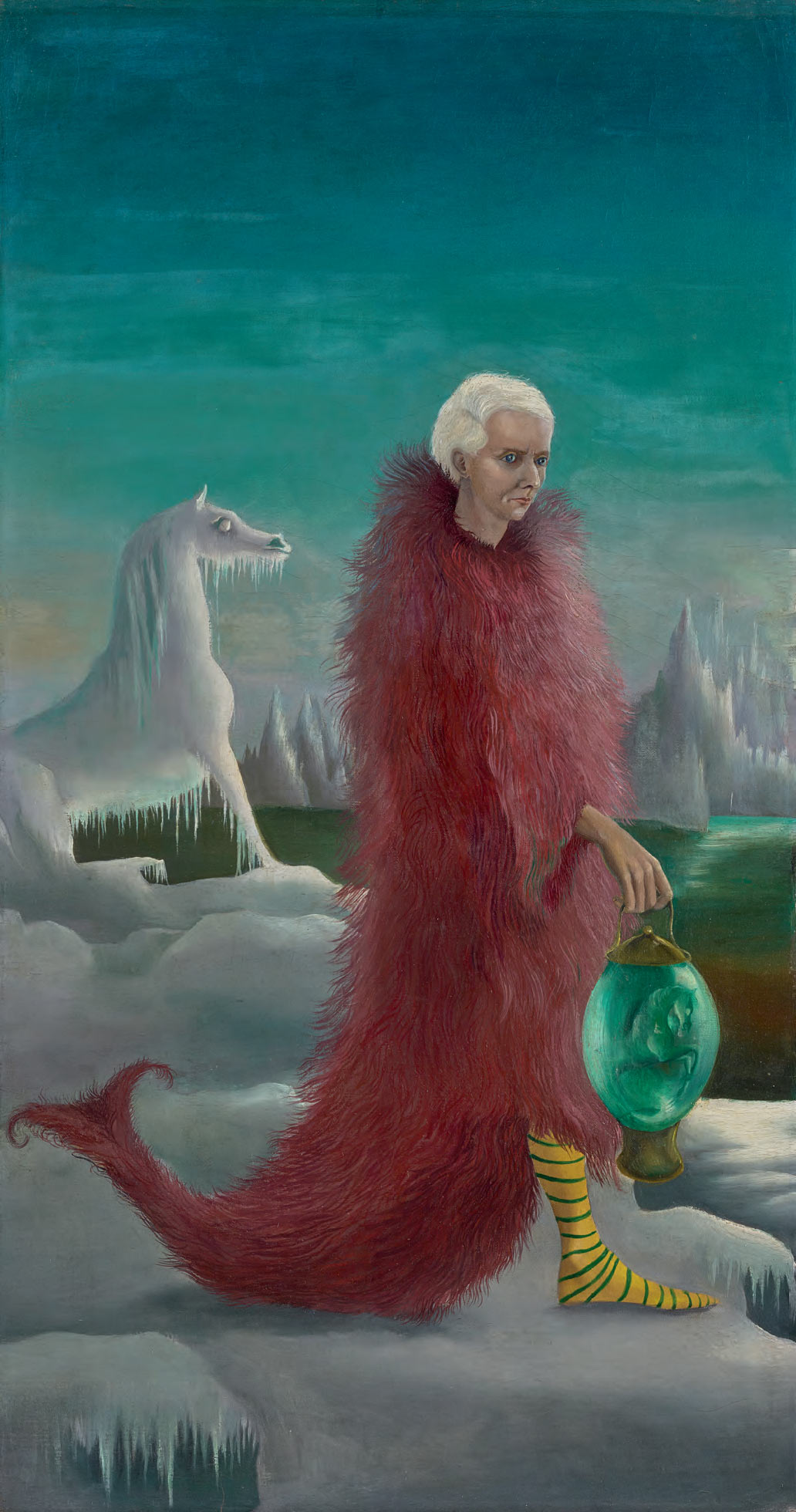 Leonora Carrington, Ritratto di Max Ernst (1939 circa; olio su tela, 50,3 x 26,8 cm; Edimburgo, National Galleries of Scotland, inv. GMA 5600)
