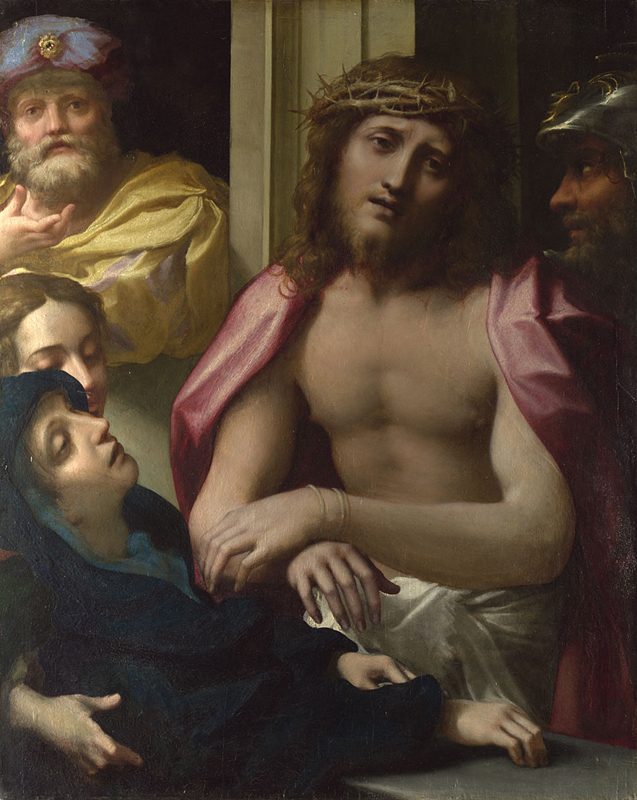 Antonio Allegri detto il Correggio, Ecce Homo (1525-1530; olio su tavola, 99 x 80 cm; Londra, National Gallery)
 Antonio Allegri detto il Correggio, Ecce Homo (1525-1530; olio su tavola, 99 x 80 cm; Londra, National Gallery)