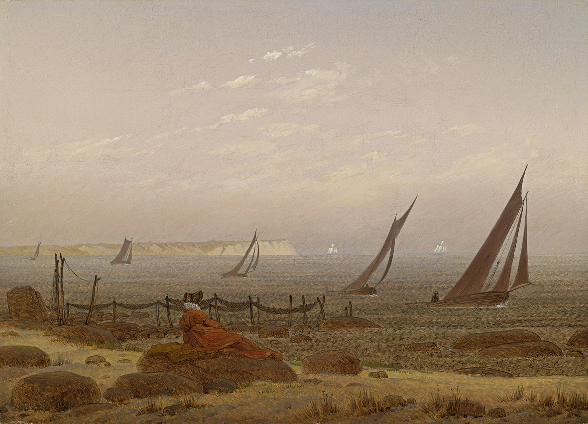 Caspar David Friedrich, Donna sulla spiaggia di Rügen (1818 circa; olio su tela, 21,5 x 30 cm; Winterthur, Kunst Museum Winterthur, Fondazione Oskar Reinhart). © SIK-ISEA, Zurigo (Philipp Hitz)
