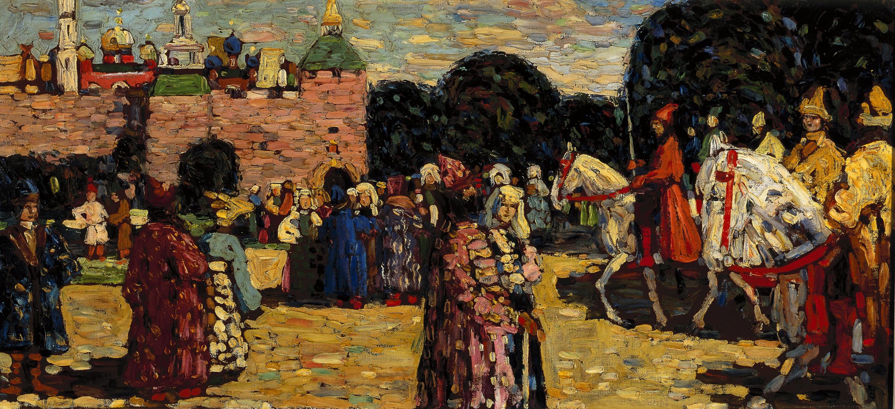 Vasilij Kandinskij, Domenica (Vecchia Russia) (1904; olio su tela, 45 x 95 cm; Rotterdam, Museum Boijmans van Beuningen)
