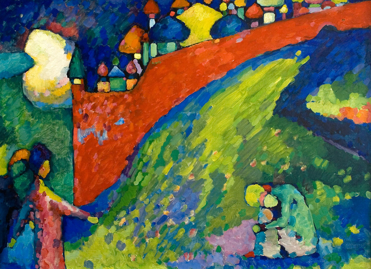 Vasilij Kandinskij, Muro Rosso. Destino (1909; olio su tela, 83 x 116 cm; Astrakhan, Galleria d'Arte Statale Dogadin)
