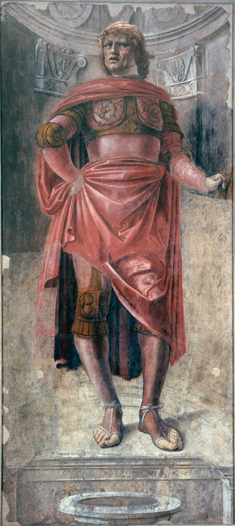 Donato Bramante, Uomo dallo spadone (1486 circa; affresco staccato trasportato su tela, 285 x 127 cm; Milano, Pinacoteca di Brera)
