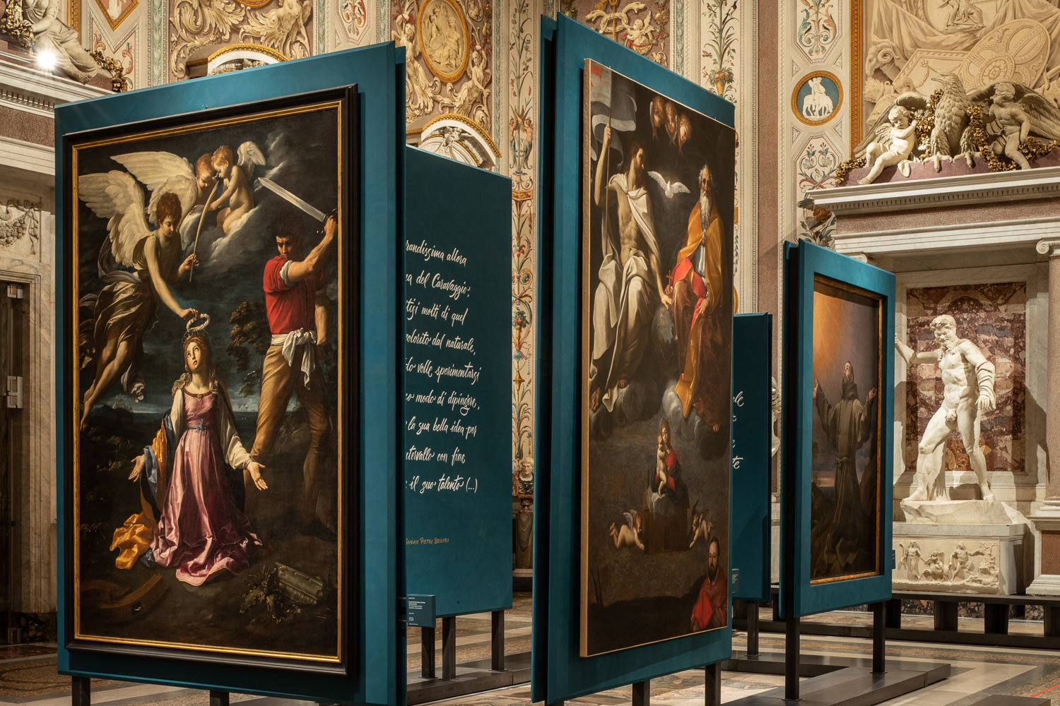 Allestimenti della mostra Guido Reni. Il sacro e la natura alla Galleria Borghese 
