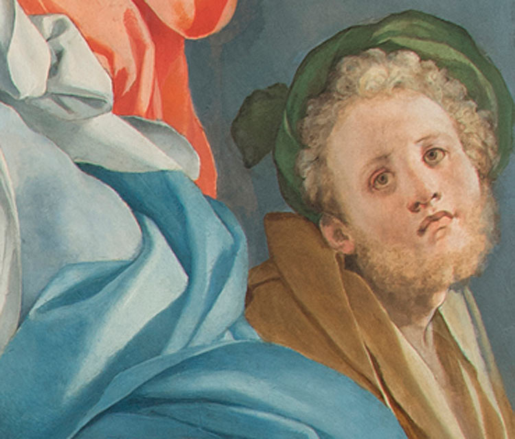 Pontormo, Deposizione, probabile autoritratto del Pontormo
