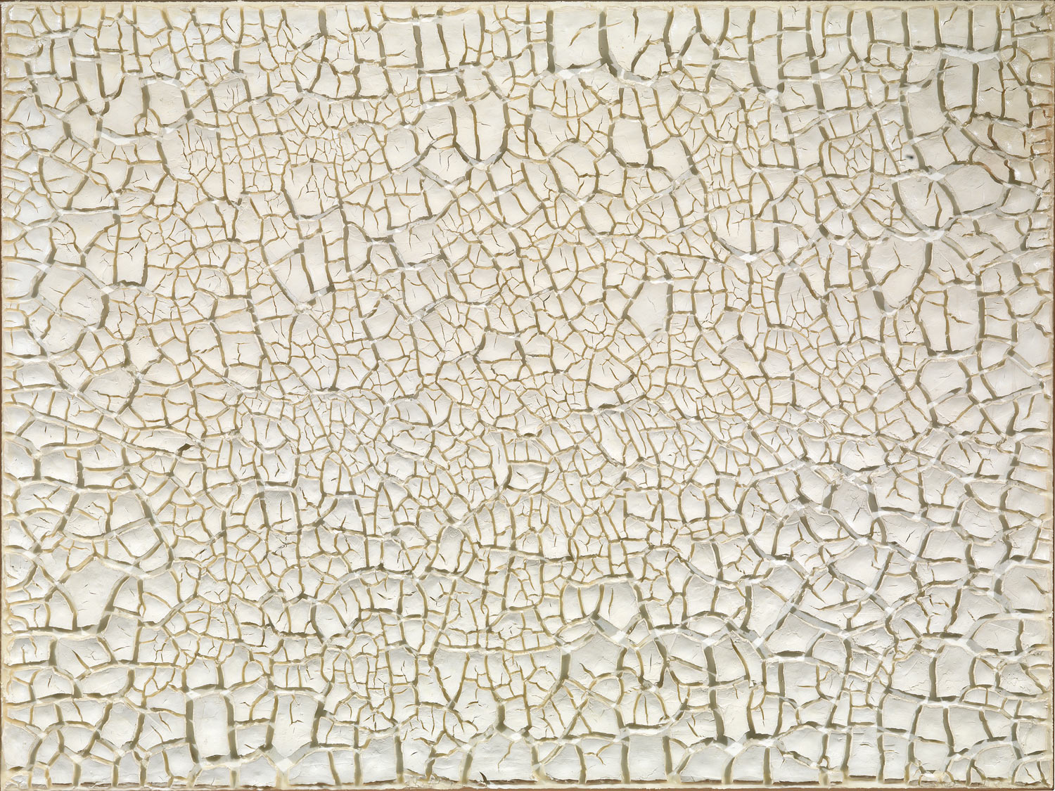 Alberto Burri, Bianco Cretto (1974; acrivinilico su cellotex, 74,5 x 100 x 1,5 cm; Napoli, Gallerie d'Italia, Collezione Intesa Sanpaolo). Foto di Claudio Giusti
