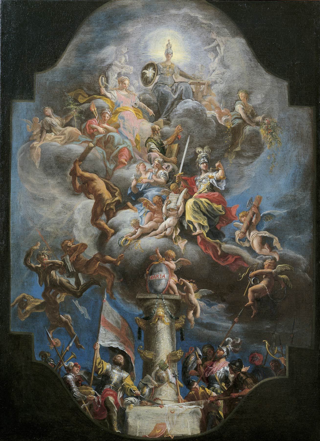 Domenico Piola, Apoteosi della Repubblica di Genova (1700; olio su tela, 93 x 69 cm; Genova, Musei di Strada Nuova, Palazzo Bianco)
 Domenico Piola, Apoteosi della Repubblica di Genova (1700; olio su tela, 93 x 69 cm; Genova, Musei di Strada Nuova, Palazzo Bianco)