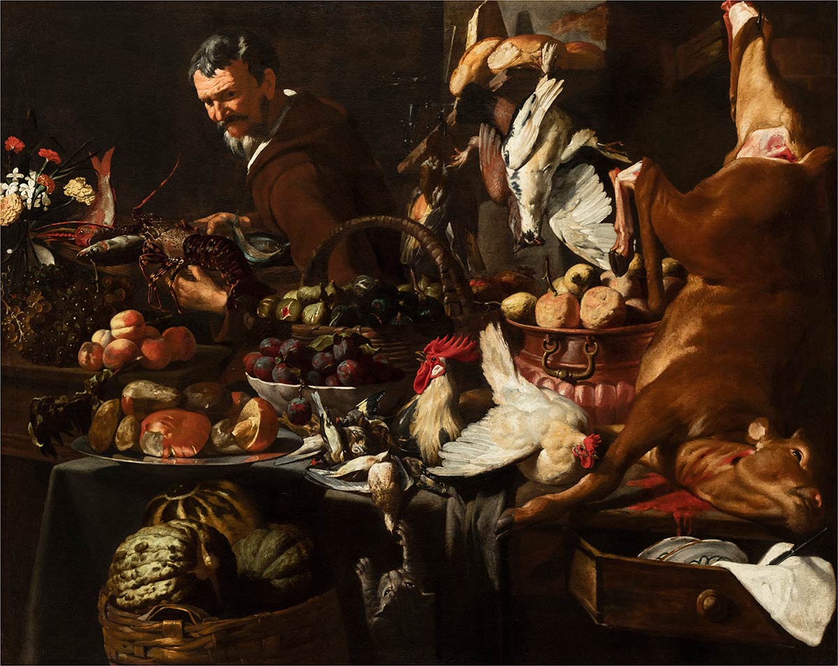 Giacomo Legi, The Pantry (ca. 1630; oil on canvas, 149 x 188 cm; Private collection)
