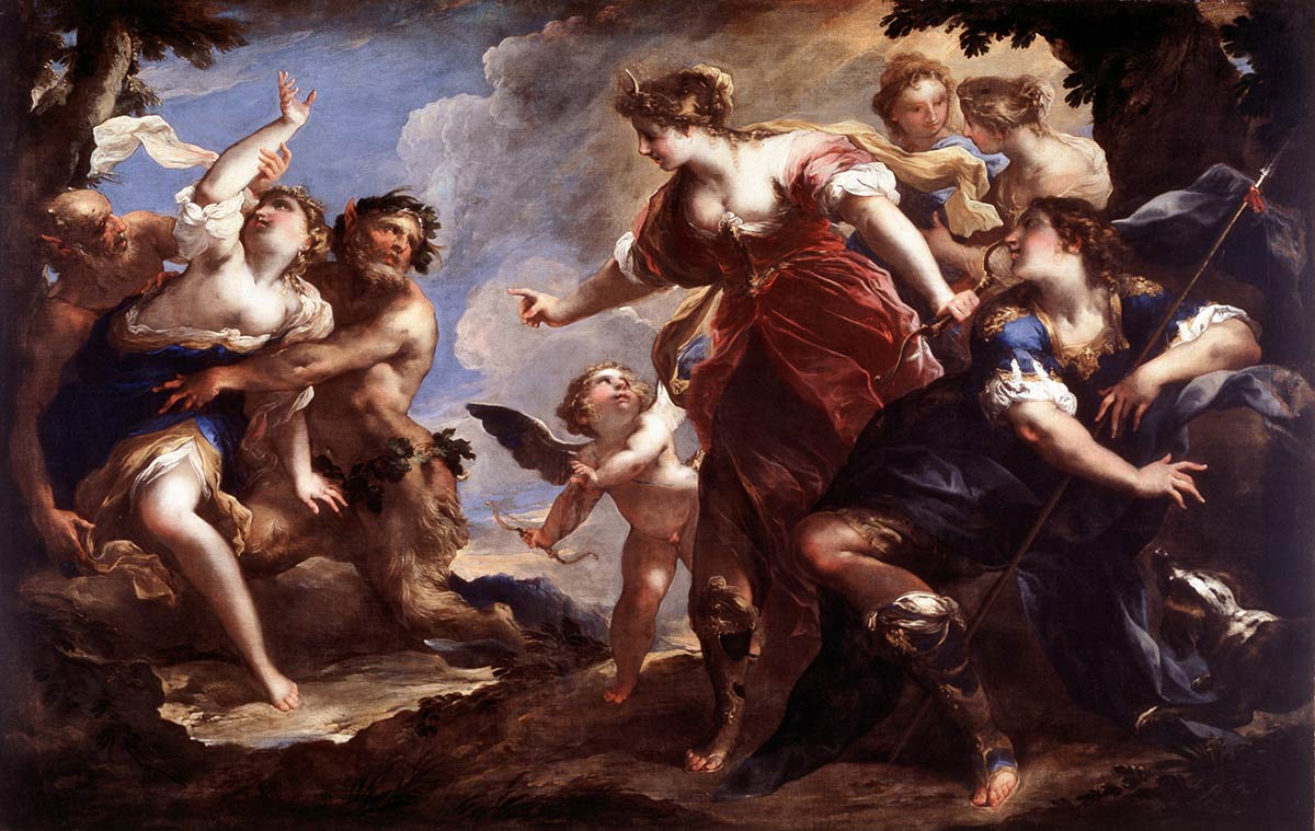 Valerio Castello, Diana e Atteone con Pan e Siringa (1650 – 1655; olio su tela, 165,1 x 251,5 cm; West Palm Beach, Florida, Norton Museum of Art)
 Valerio Castello, Diana e Atteone con Pan e Siringa (1650 – 1655; olio su tela, 165,1 x 251,5 cm; West Palm Beach, Florida, Norton Museum of Art)