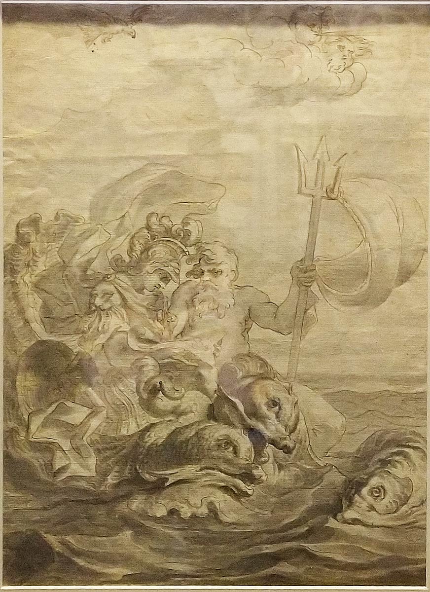 Domenico Parodi, Nettuno traccia la rotta al principe elettore di Baviera Karl Albrecht Wittelsbach (1716; matita, penna e inchiostro, pennello e inchiostro acquerellato, 340 x 253 mm; Collezione privata)
 Domenico Parodi, Nettuno traccia la rotta al principe elettore di Baviera Karl Albrecht Wittelsbach (1716; matita, penna e inchiostro, pennello e inchiostro acquerellato, 340 x 253 mm; Collezione privata)