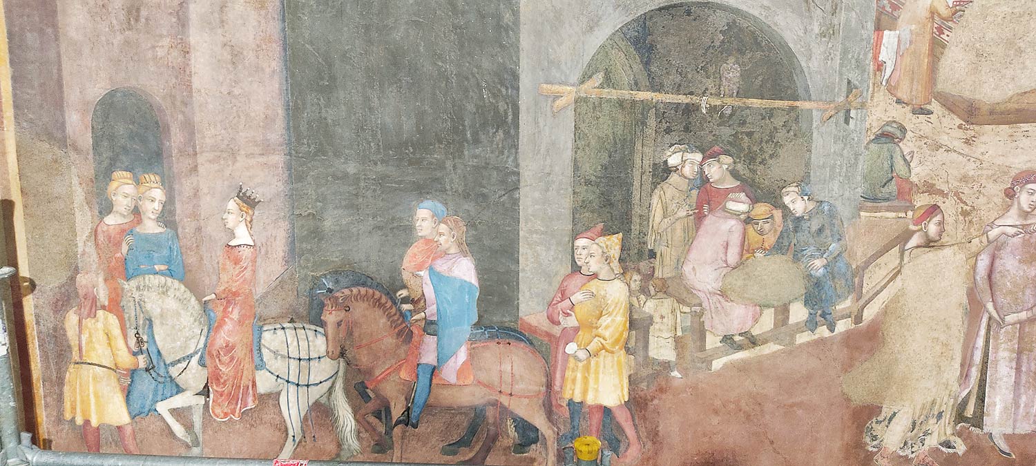 Il corteo di donne e paggi anch’esso di mano di Andrea Vanni
