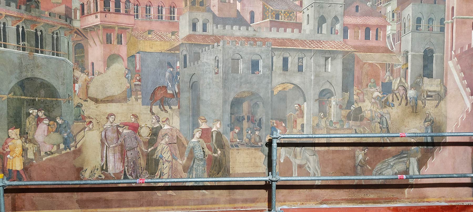 La parete con gli Effetti del Buon Governo in città
