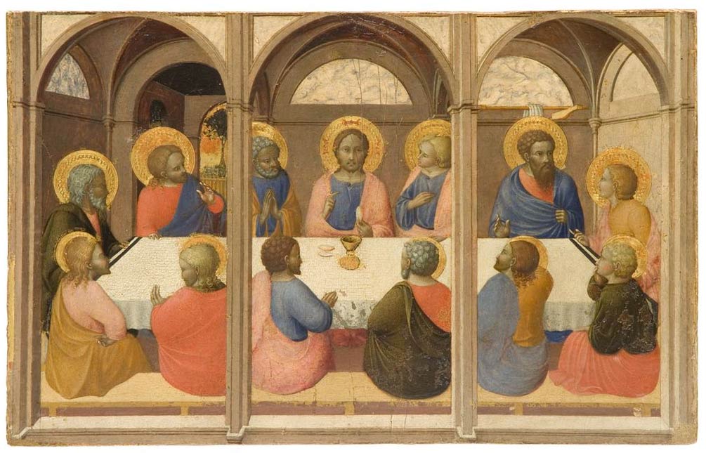 Sassetta, Ultima Cena, dal Polittico dell'Arte della Lana (1426; tempera su tavola, 24 x 38 cm; Siena, Pinacoteca Nazionale) 
