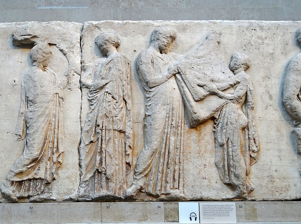 Marmi del Partenone, parti del fregio al British Museum. Foto di Jean-Pierre Dalbéra
