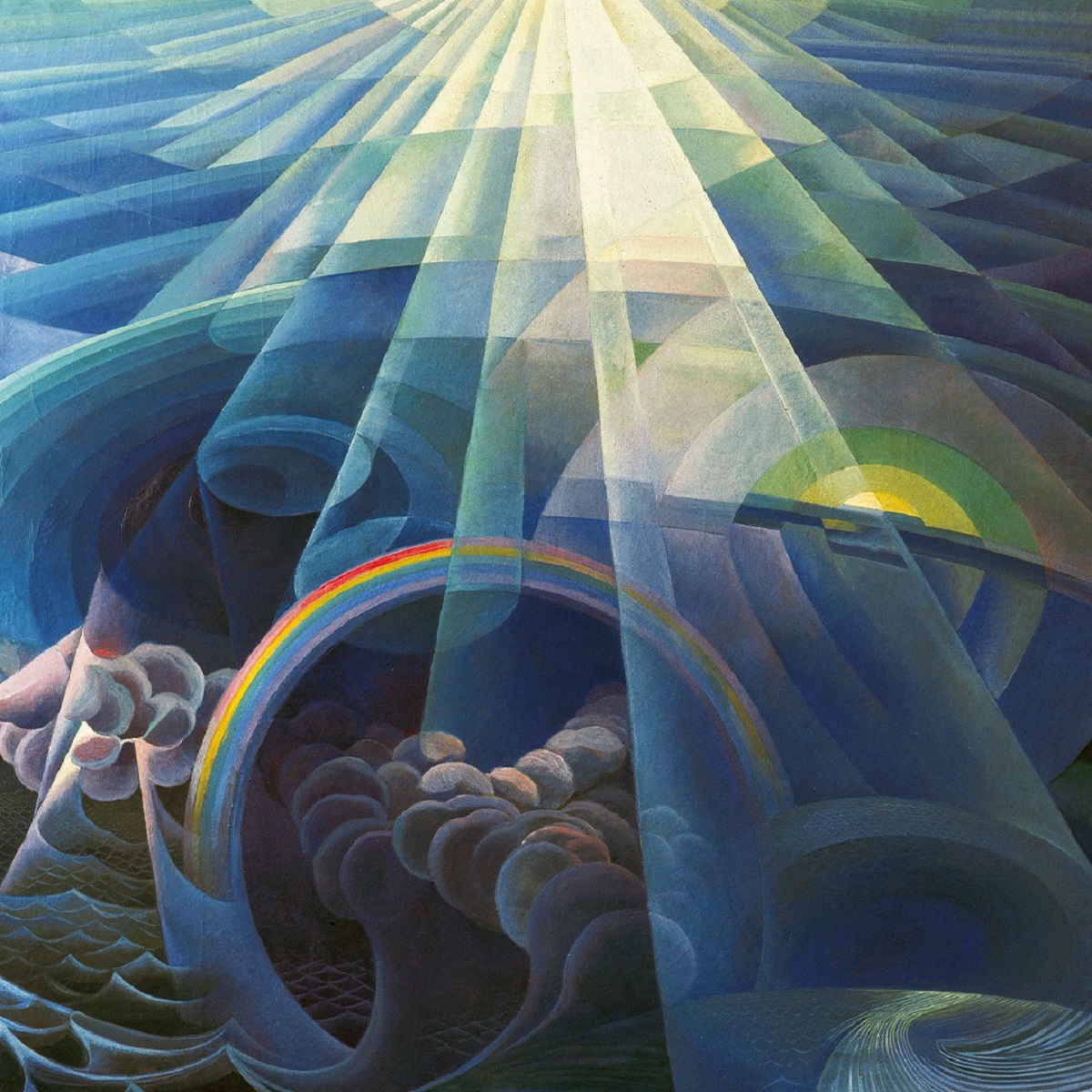 Gerardo Dottori, Volo sull'oceano (1929; olio su tela, 155 x 170 cm; Collezione privata)
