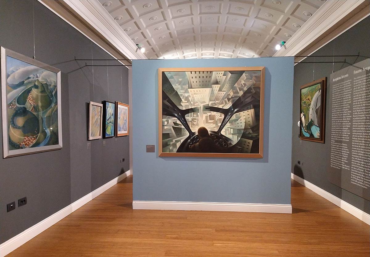 Allestimenti della mostra Dall'alto. Aeropittura futurista
