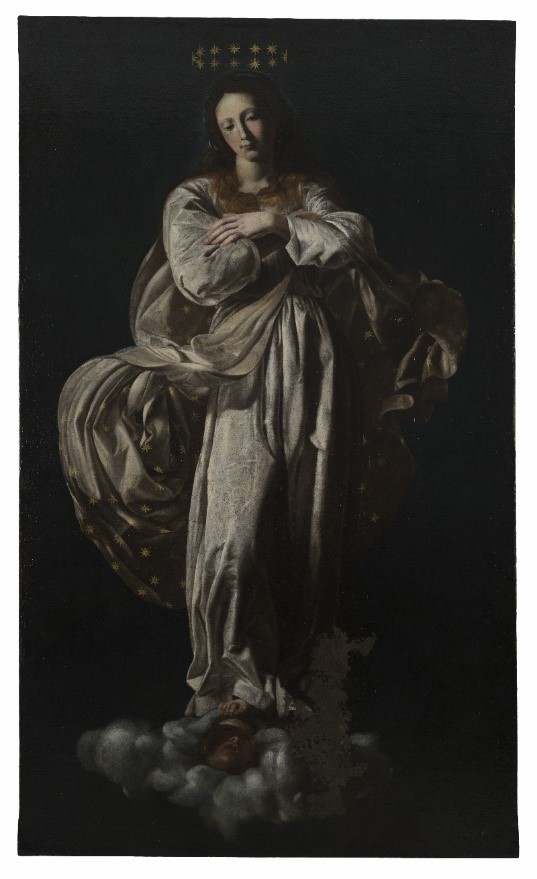 Battistello Caracciolo, Immacolata Concezione (1627 circa; olio su tela; Roccadaspide, chiesa della Natività della Beata Maria Vergine)
