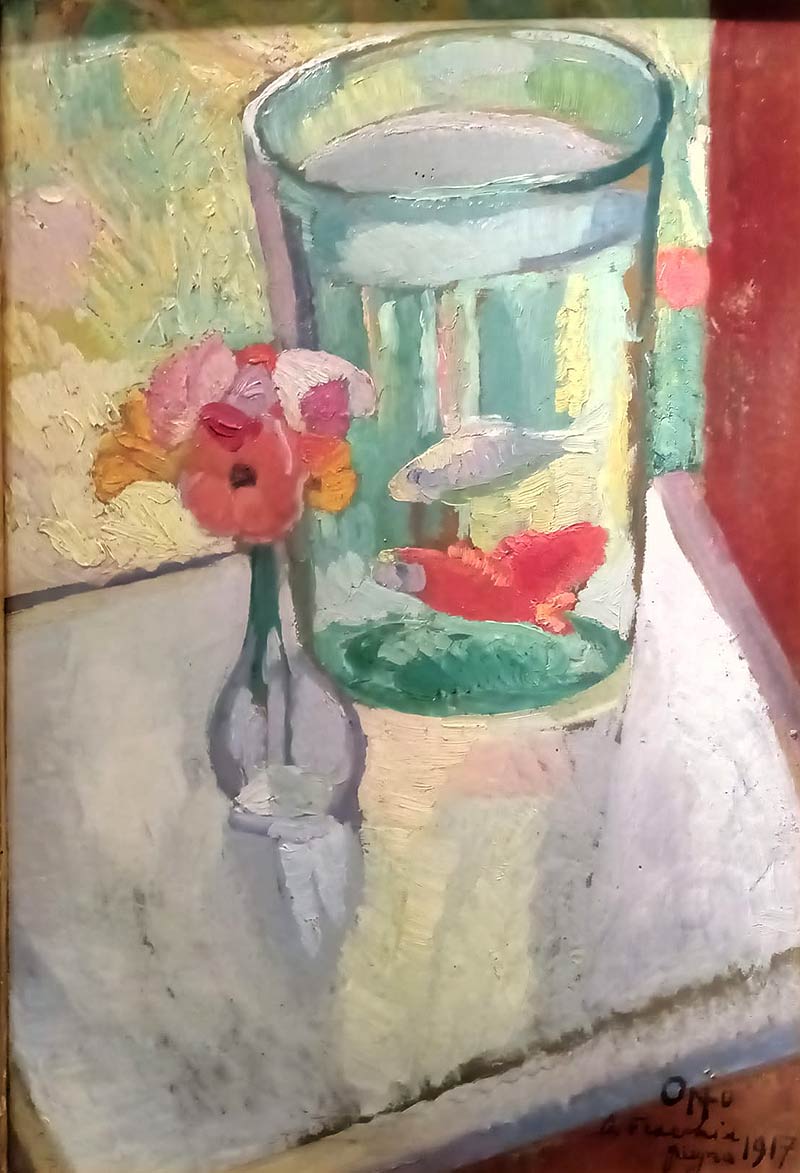 Cipriano Efisio Oppo, I pesci rossi (1914 circa; olio su tavola, 61 x 42 cm; Roma, Fondazione Archivio Oppo)
 Cipriano Efisio Oppo, I pesci rossi (1914 circa; olio su tavola, 61 x 42 cm; Roma, Fondazione Archivio Oppo)
