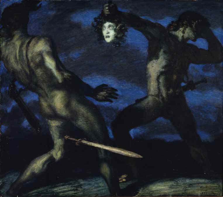 Franz von Stuck, Medusa (1908; olio su tela, 71,8 × 81,8 cm; Venezia, Fondazione Musei Civici di Venezia - Galleria Internazionale d’Arte Moderna di Ca’ Pesaro, inv. 400)
