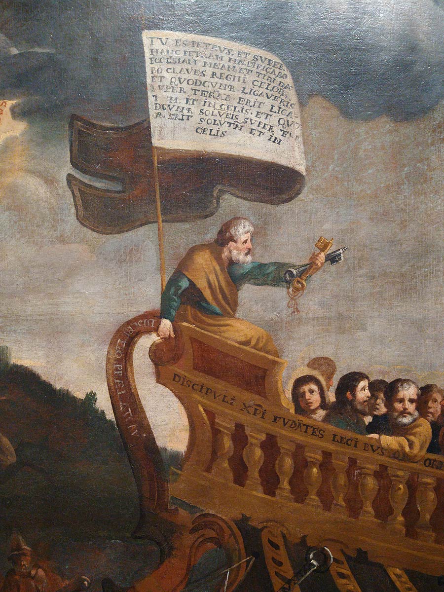 Dettaglio del dipinto di Naurizio, san Pietro
