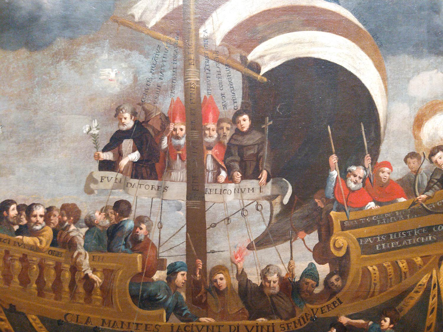 Dettaglio del dipinto di Naurizio, i fondatori degli ordini religiosi e i santi
