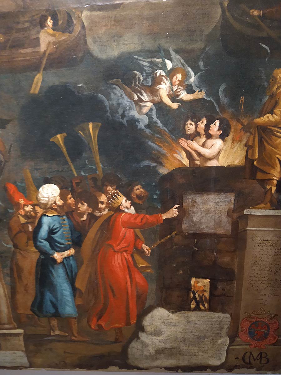 Dettaglio del dipinto di Naurizio, il martirio
