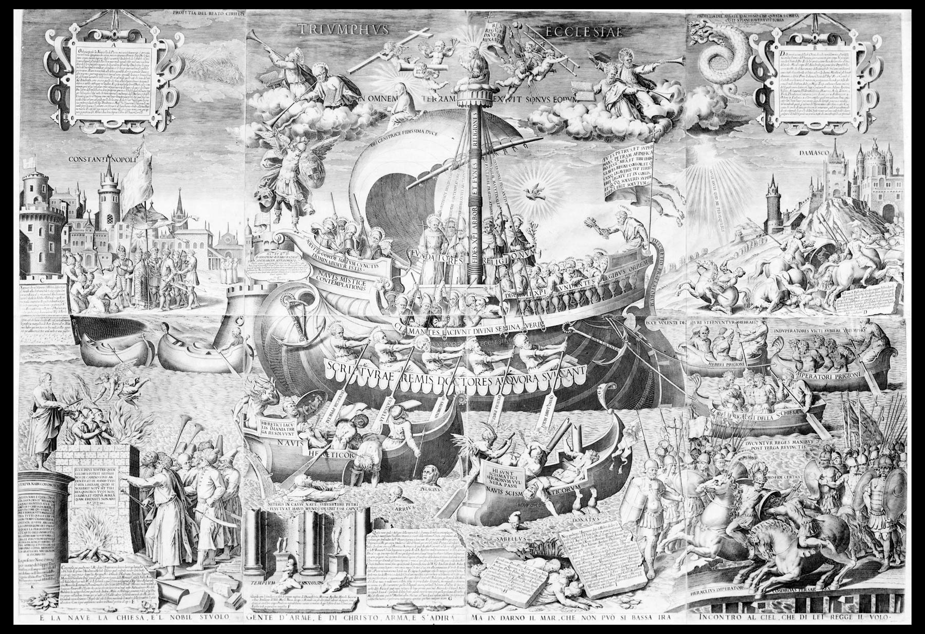 Philippe Thomassin, Triumphus Ecclesiae (1602; bulino, 1050 x 1500 mm; Roma, Biblioteca Casanatense)
