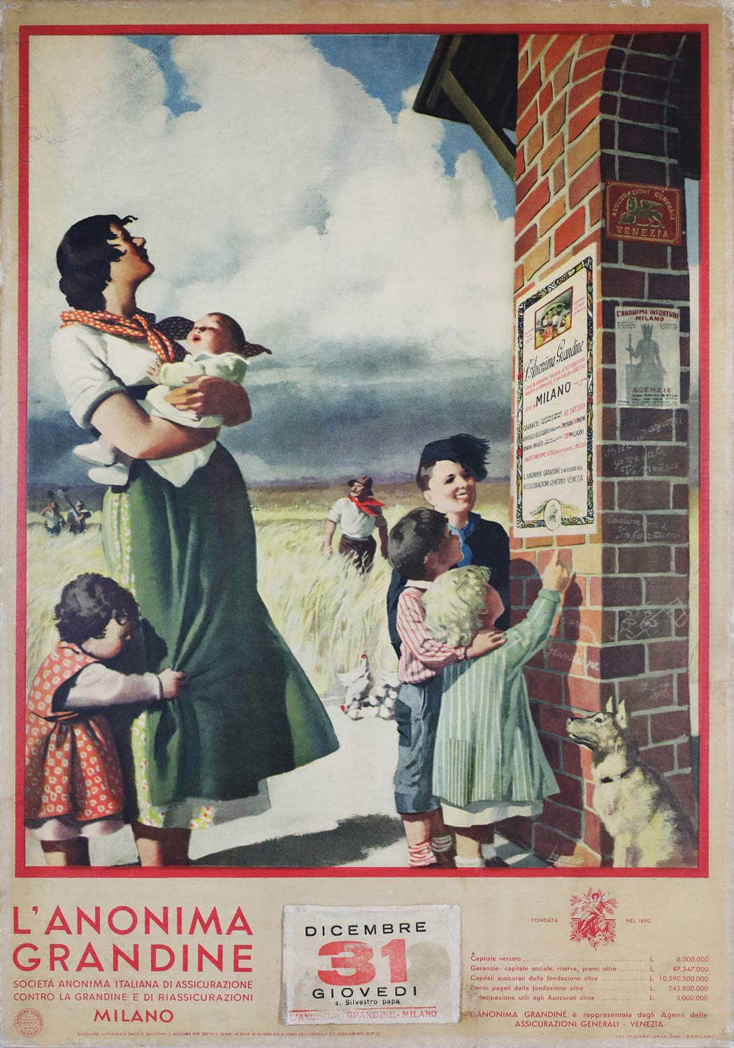 Gino Boccasile, Mamma con bambini (1936)
