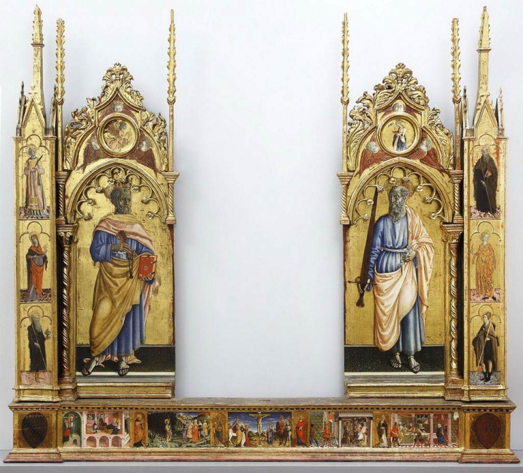 Matteo di Giovanni, Polittico di San Giovanni in Val d'Afra (1455-1456; tempera e oro su tavola, 358 x 352 cm; Sansepolcro, Museo Civico)
 Matteo di Giovanni, Polittico di San Giovanni in Val d'Afra (1455-1456; tempera e oro su tavola, 358 x 352 cm; Sansepolcro, Museo Civico)