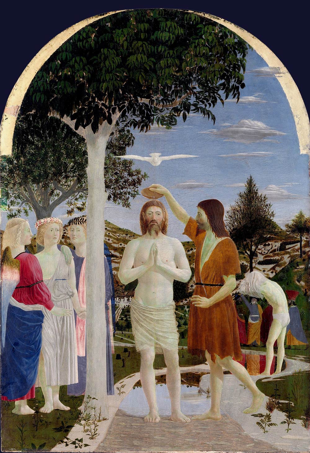 Piero della Francesca, Baptism of Christ (c. 1444-1455; tempera on panel, 167 x 116 cm; London, National Gallery)
