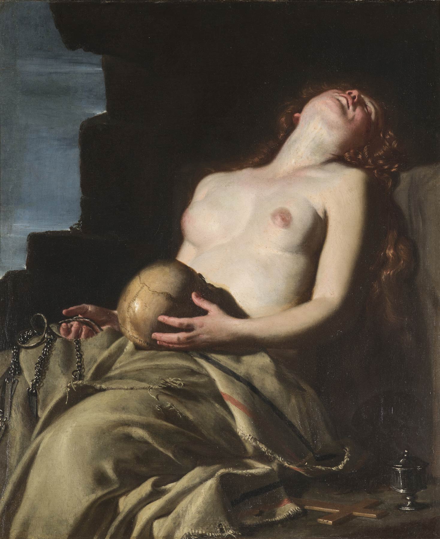 Guido Cagnacci, Maddalena penitente (1626-1627; olio su tela, 86 x 72 cm; Roma, Gallerie Nazionali d’Arte Antica, Palazzo Barberini, inv. 898)
