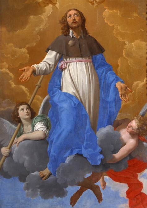 Simone Cantarini, San Giacomo Maggiore in gloria (1639-1640 circa; olio su tela, 212 x 136 cm; Rimini, Museo della Città)
