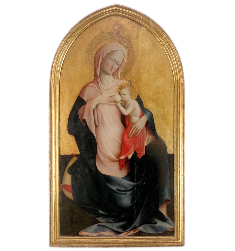 Masolino da Panicale, Madonna dell'Umiltà (1415 circa; tempera su tavola, 103 x 53,7 cm; Firenze, Gallerie degli Uffizi, inv. 1890 n. 9922)
