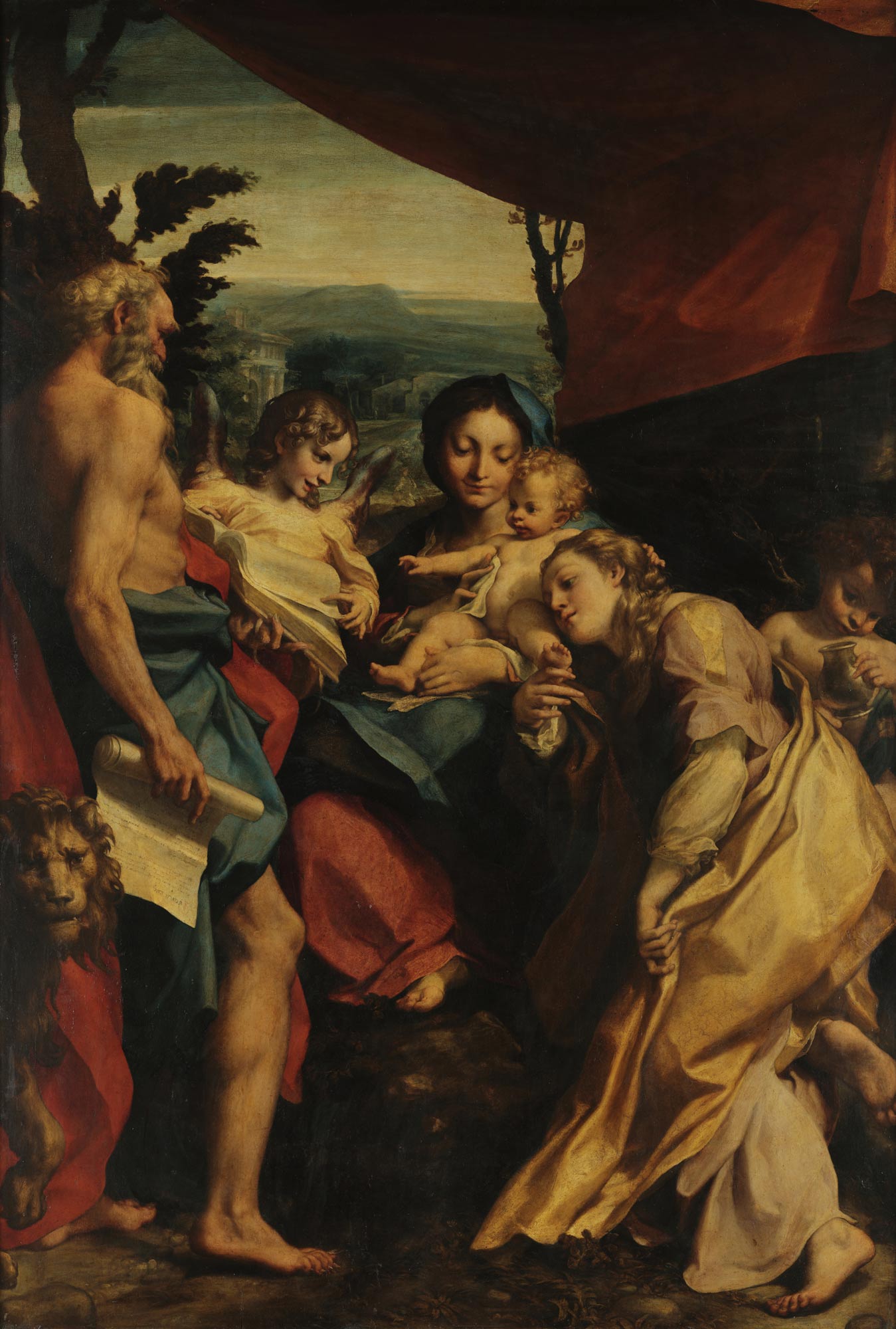 Correggio, Madonna di San Girolamo o Il Giorno (1526-1528; olio su tavola, 205 x 141 cm; Parma, Complesso della Pilotta, Galleria Nazionale)
