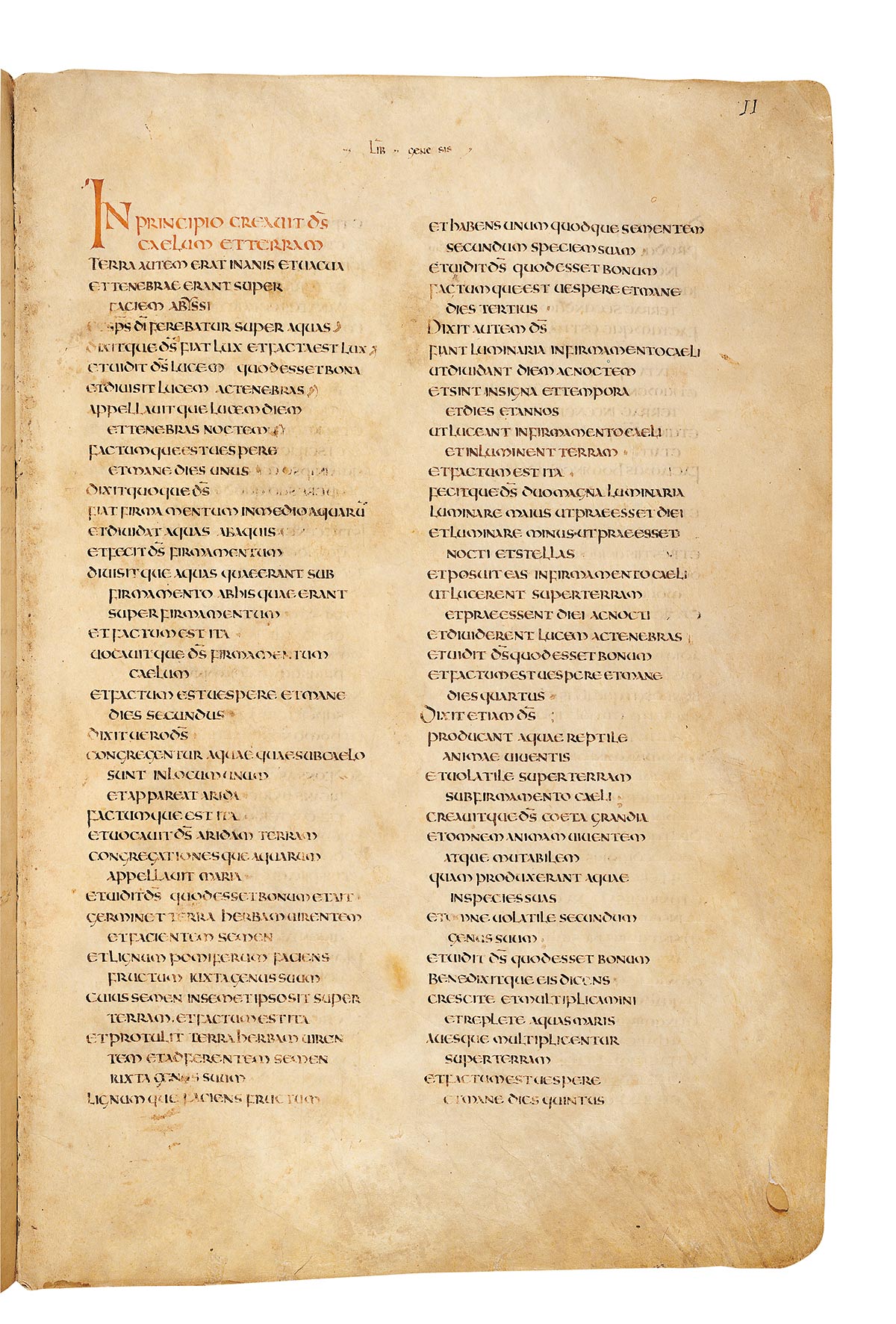 Codex Amiatinus 1, c. 11r (692-716; pergamena, 540 x 345 mm; Firenze, Biblioteca Medicea Laurenziana)