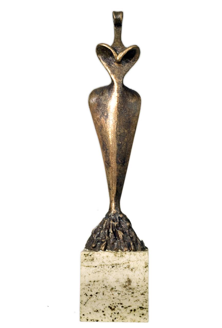Albert Friscia, Figura femminile (1950-1960 circa; bronzo, altezza 18 cm; Potenza, Biblioteca Nazionale)